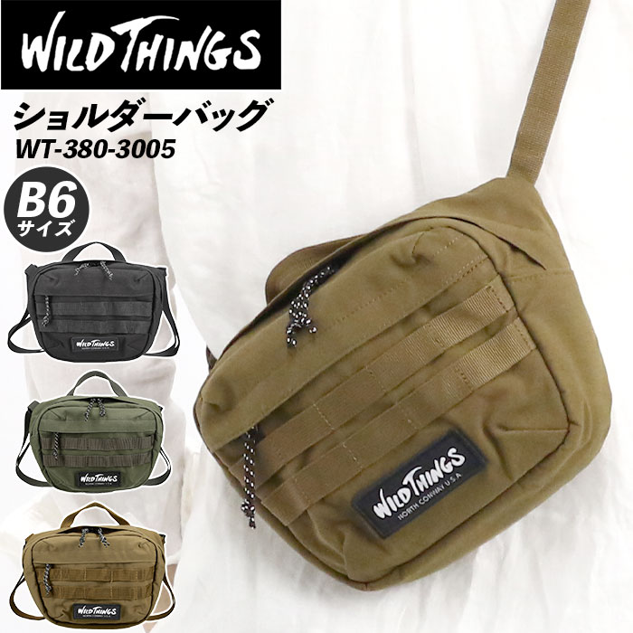 Rakuten - 【スーパーSALE15％OFF】 ショルダーバッグ メンズ WILD THINGS ワイルドシングス 斜め掛け 肩掛け B6 軽量 コンパクト サブバッグ カジュアル バッグ かばん 男性 男 大学生 通学 通勤 おしゃれ 人気 お出かけ タウンユース フェス 旅行 ブラック WT-380-3005