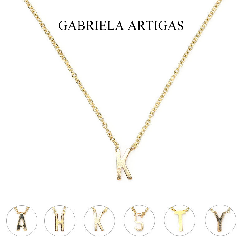 楽天VIAJEROガブリエラ アルティガス ネックレス　ペンダント ゴールド GABRIELA ARTIGAS INITIAL NECKLACE イニシャル 14K Yellow Gold ブランド ジュエリー アクセサリー かわいい おしゃれ レディース【送料無料】【レビュー】