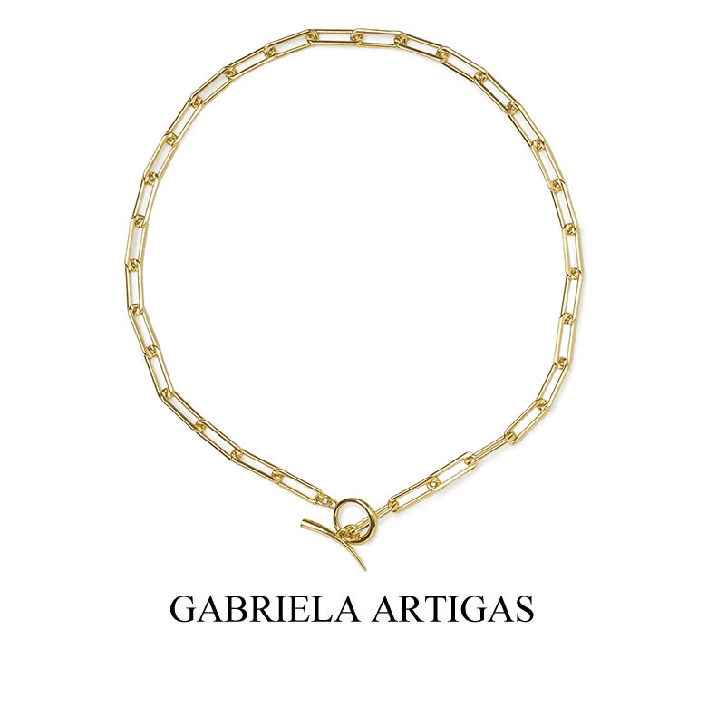 KuG AeBKX lbNX y_g `F[ GABRIELA ARTIGAS RECTANGULAR LINK CHAIN NECKLACE WITH TUSK CLASP TR79 S[h Yellow Gold Plated uh WG[ ANZT[ 킢  fB[X    r[  yΉ 