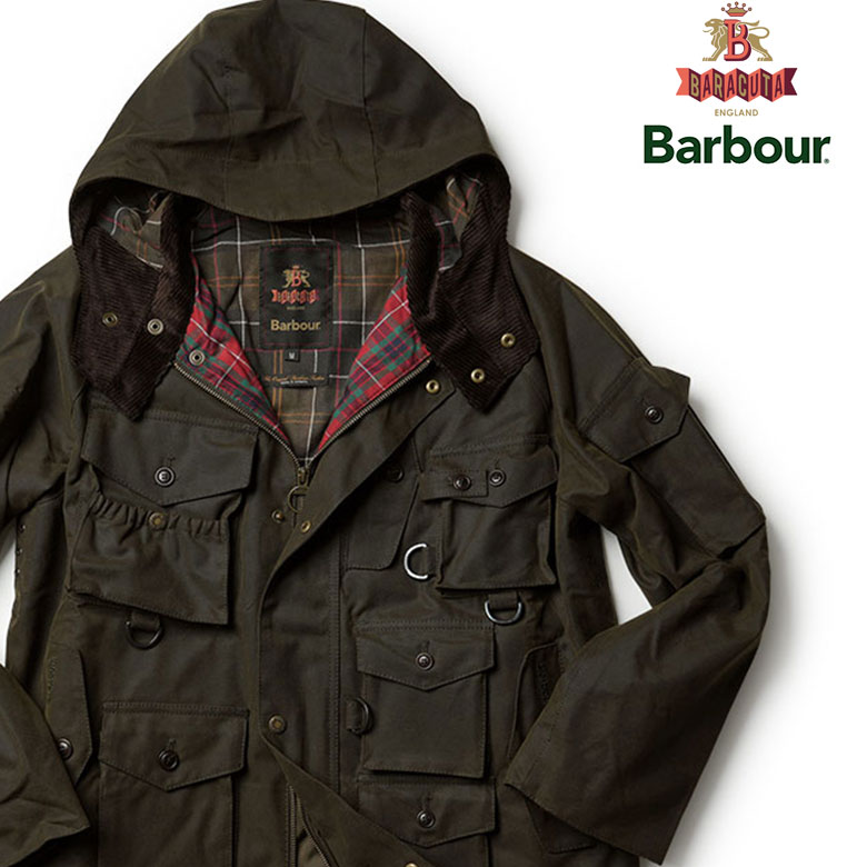 バブアー バラクータ ブルゾン ジャケット Clayton Wax ワックスドコットン オイルドコットン Barbour BARACUTA ジャケット フライフィッシングジャケット コラボ ブルガリア製 メンズ