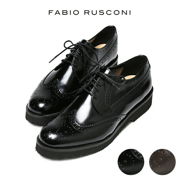 ファビオ ルスコーニ ローファー レディース FABIO RUSCONI ファビオルスコーニ ローファー ウイングチップ 厚底 靴 メンズライク シューズ