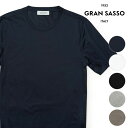 グランサッソ Tシャツ クルーネック 2024SS 春夏 GRAN SASSO コットン Filo scozia フィーロ スコッツィア イタリア製 メンズ