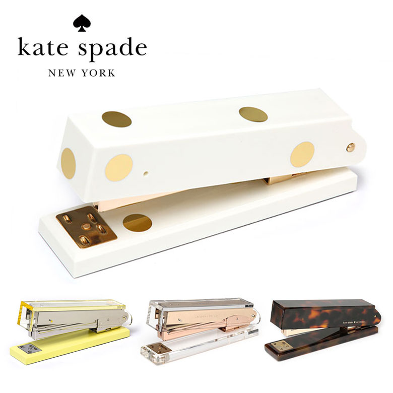 ケイトスペード ホッチキス ホチキス stapler 文具 ドット べっ甲 アクリル かわいい KATE SPADE 【レビュー】