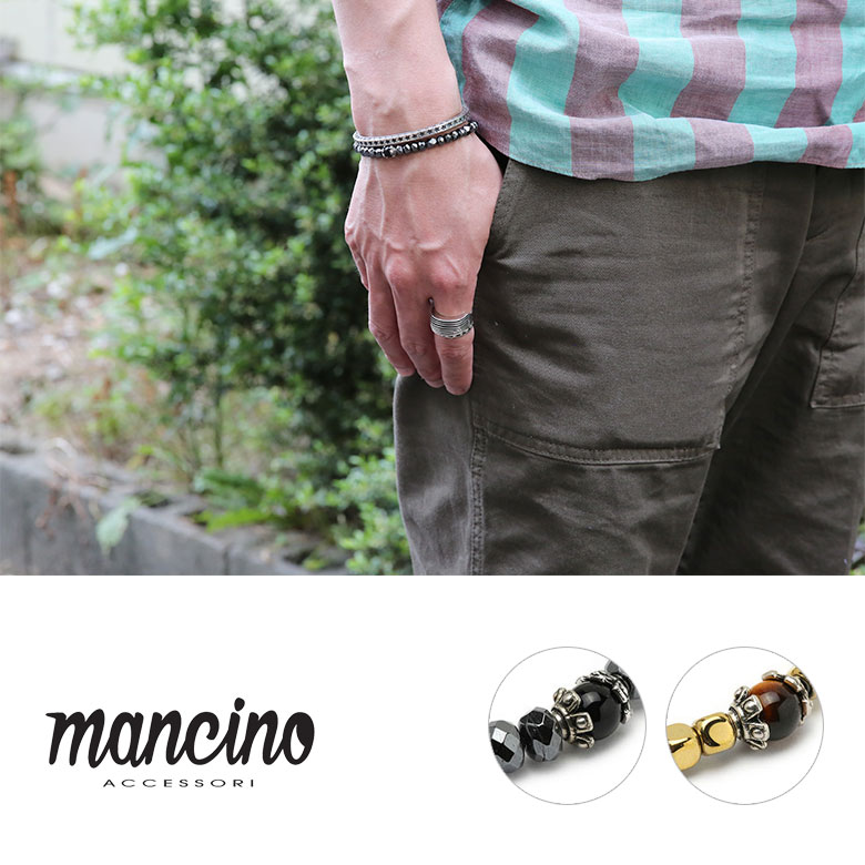マンチーノ mancino ブレスレット イタリア製 メタル ゴールド ブラック シルバー バングル メンズ【レビュー】