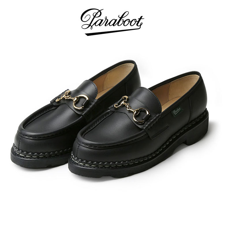 パラブーツ レディース オルセーティ Paraboot ORSAYTI ビットローファー モカシン ラバーソール 厚底 MORSAYTI/GRIFF 202412 ブラック 耐水 革靴 3 - 6