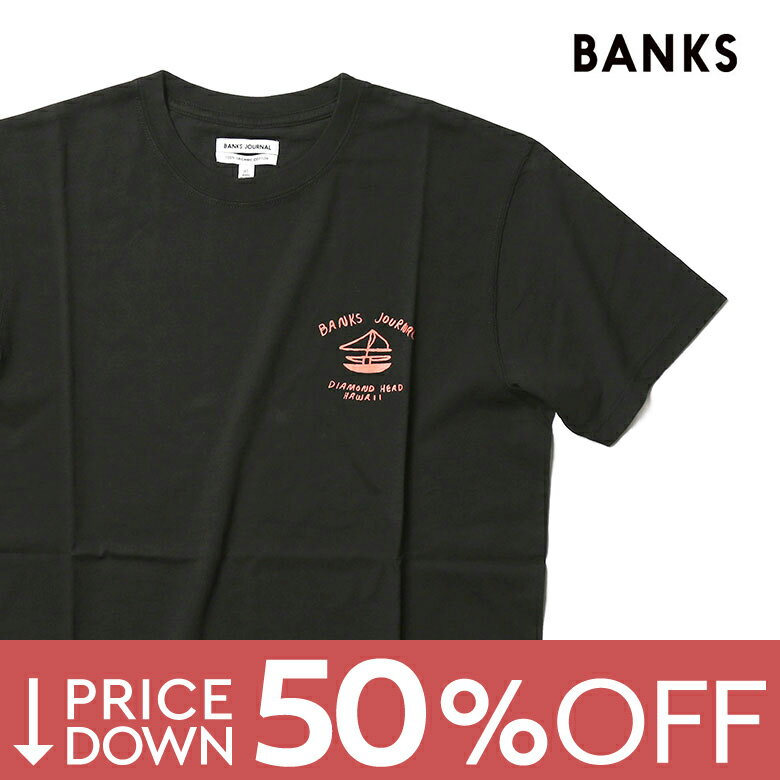 バンクス Tシャツ プリント オーガニックコットン クルーネック バックプリント ワンポイント BANKS DIAMOND HEAD SMU TEE メンズ