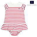 ラルフローレン ベビードレス ロンパース カバーオール 半袖 ブルマ付き ボーダー ポニー ベビー 出産祝い 誕生祝 POLO RALPH LAUREN 女の子...