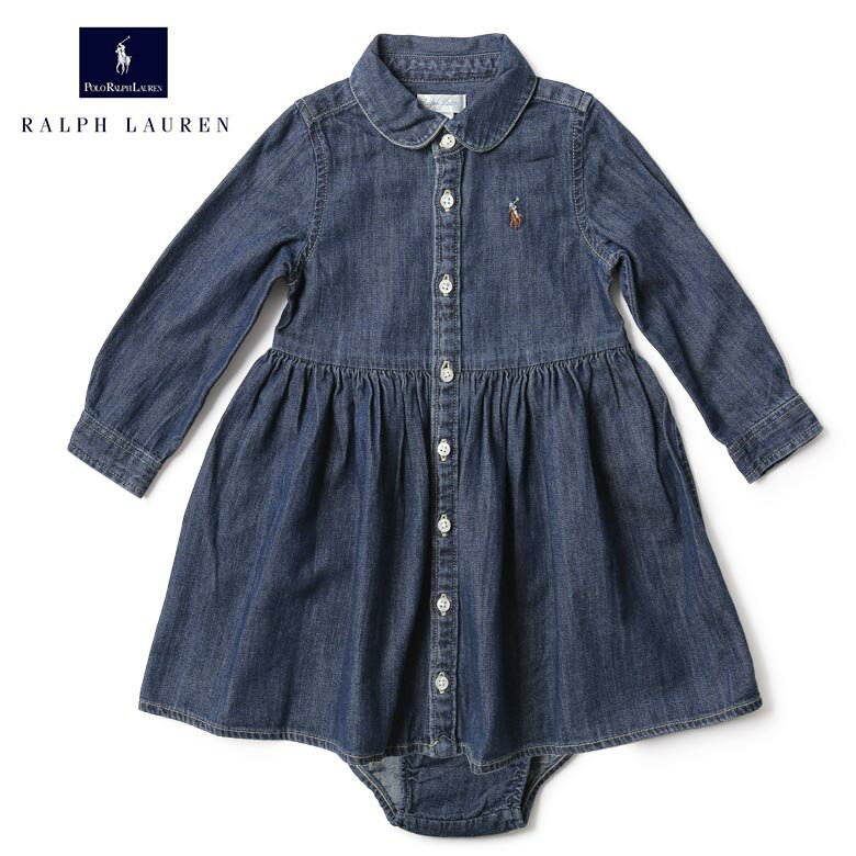 ラルフローレン ベビー ワンピース シャンブレー ガールズ キッズ ドレス デニム パンツ付き POLO RALPH LAUREN レディース ガールズ 【レ15】