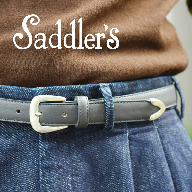 サドラーズ レザー ベルト 2.5cm 牛革 本革 シンプル バックル G345 プンターレ Saddler s メンズ 【レビュー】