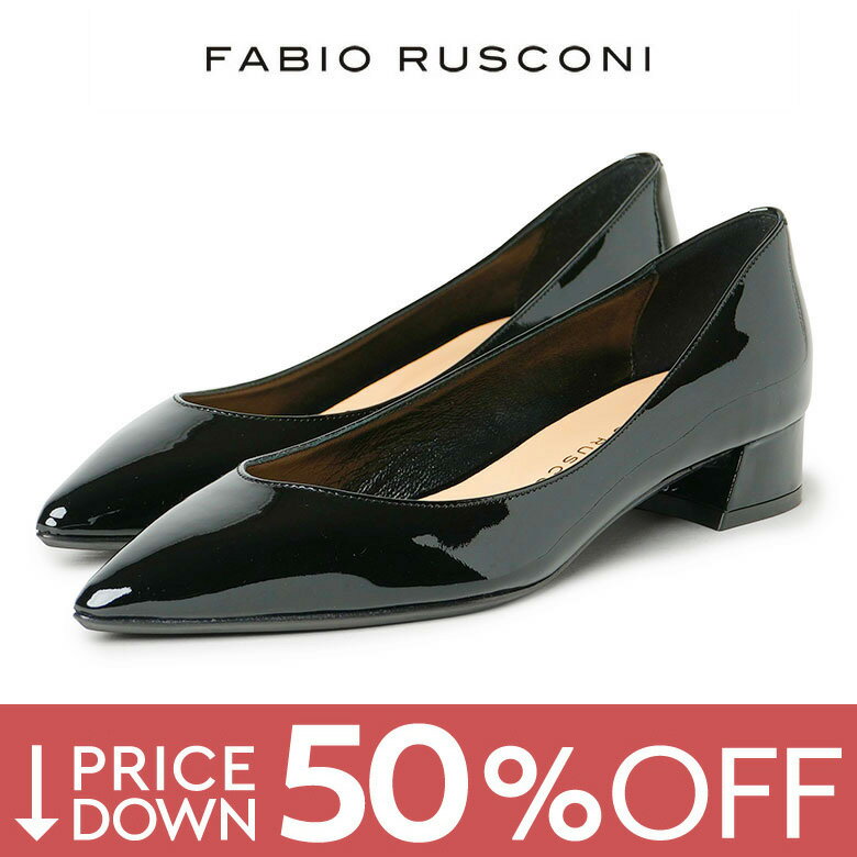 【50%OFF！】【Bグレード】ファビオルスコーニ パンプス チャンキーヒール ヒール高さ3cm FABIO RUSCON..