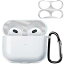 FAZHAN AirPod 3 ケース クリア【ダストガード付き（シルバー）】 対応 AirPods 3 イヤホン TPU素材 ケース Airpods3 case フックつき付き でキズやしもん指紋をぼーし防止してらっか壊しをふせぐ防ぐLEDライトが