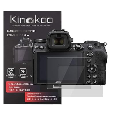 kinokoo 液晶保護フィルム ニコン Nikon ZF/Z7/Z6/Z5専用 硬度9H 高透過率 耐指紋 気泡無し 強化ガラス 厚さ0.25mm 2枚セット 標識クロス付き(ZF/Z7/Z6/Z5専用)