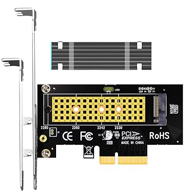 GLOTRENDS M.2 PCIe NVMe 4.0/3.0 変換アダプター、M.2ヒートシンク（3mm厚み）付き、M.2用 PCI-express 4.0/3.0 x4変換ボード、M.2 スロット、M.2 PCIE SSD（NVMeとAHCI）、