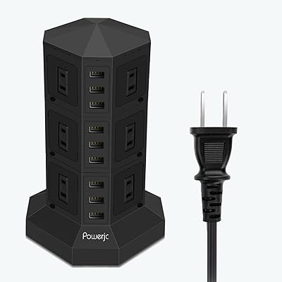 電源タップ 縦型コンセント タワー式 オフィス・会議用 USB急速充電 3m スイッチ付 12口 3層-PowerjcブランドPowerjc色PO-Con103-1モデルTDC3U9001-3B商品説明配送に関しまして、弊社ではAmaznマルチチャンネルサービスに委託しておりますので、Amazn専属の配送便となります。Amazn記載の梱包材の使用及び、配送伝票の配送元がAmaznとなる場合がございますので予めご了承ください。配送時がご不在の場合、置き配となる場合があります。配送状況によって、商品発送のステータスが遅れる場合があります。【商品概要】【Powerjcの利点】Powerjcが製造する電源ボードには、過負荷保護、雷保護、および雷保護があります。異常状況下の電源保護（例えば、過負荷、過熱、過電流、過充電、異常温度、雷サージ）電源タップは自動的にオフにします。黒いボタンを押せば再度使用できます。ご注意ください。トラッキング現象による火災を防ぐ絶縁95V0規格PC素材を採用し万一発熱した場合でも融解しにくく、電気火災を防止します。突然の落雷による雷サージから、パソコンやAV機器などの精密機器を守る雷ガードタップです。【Powerjcの強さ】Powerjcの製品を選択することにより、設計と製造の工場に直接接続できます。 当社の工場には、強力な製造能力と設計能力があります。 工場はISO9001認証を取得しています。 PSE承認に合格しました。 そして、1年以内に無料で販売されるすべての製品を修理または交換します。【製品の利点】 12個のAC電源ソケットがあります。 また、6つのスマート高速充電USBポートにより、ソケットの不足を解消できます！ 合計で最大12A。 1つのUSBポートの最大出力は2.4Aです。 すぐに充電できます。 自宅や職場で活躍しています※iPhone11、iPhonePro11、2019年の新しい iPad 10.2、iPhoneXS Max、iPhoneXS、iPhoneX、iPhone8、iPhone 8Plusを充電することもできます。【過負荷保護と雷ガード】電気使用安全のため、ブレーカーリセットボタンが搭載されています。一時出力オーバーでも自動的に電源をオフにして、電源タップや使用中のデバイスを保護します。また、雷が発生した時電源などを通って家に侵入するときでも、高電圧からお使いの電器をしっかり守ります。【PSE認証済】Powerjc電源タップはPSE認証を取得し、関東経済産業省から届出済、安心してお使いいただける正規品です。 (1年間の保証)保証期間以内何か品質の問題が起こったら、ぜひお気軽にメールにてご連絡くださいますようお願い申し上げます。【商品説明】Powerjcの製品仕様材料：防火PC+ABS定格周波数：50-60Hz定格電流：15a入力電圧：AC 95V-130VAC 定格電力：1500W。USB出力:DC 5V USB: 2.4A X 6 ケープル長さ：3M 防火ランク：94V0（最高）。【商品詳細】ブランド：Powerjc商品種別：電源タップ商品名：電源タップ 縦型コンセント タワー式 オフィス・会議用 USB急速充電 3m スイッチ付 12口 3層-Powerjc製造元：POWERJC商品番号：TDC3U9001-3B色：PO-Con103-1【当店からの連絡】