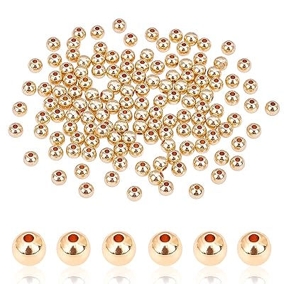 PH PandaHall 5mm 14K bLr[Y 150 炩 ۂr[Y  Xy[T[r[Y uXbg lbNX WG[ H|i V[X {[r[Y