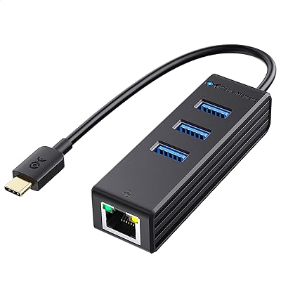 Cable Matters USB C LAN アダプタ 4 in 1 USB Type C LAN 変換アダプタ USB3.0 USB-C LAN ハブ ギガビットイーサネット Thunderbolt 4/USB4/Thunderbolt 3対応