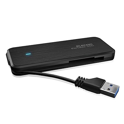 エレコム ポータブルSSD 240GB USB3.2 Gen1 対応 ケーブル収納 データ復旧サービスLite付 ブラック ESD-EC0240GBKR