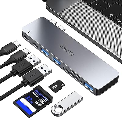 Elecife Macbook Air ϥ Macbook Pro ϥ USB C ϥ 7ݡ Macbook USB Ѵץ thunderbolt 3 ɥå󥰥ơ PD SD/TF USB3.0ݡ*3 Ķ