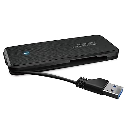 エレコム ポータブルSSD 1TB USB3.2(Gen1) PS5/PS4(メーカー動作確認済) ケーブル収納 データ復旧サービスLite付 ブ…