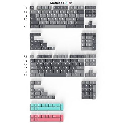 264キー モダンDolchキーキャップセット ダブルショット チェリープロファイル カスタム ブラック グレー キーキャップ ISO ANSI チェリー MX ガテロン カイル スイッチ用