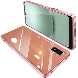 AQUOS Wish3 ケース AQUOS wish3 ケース SH-53D A302SH クリア 透明 ガバー スマホケース 耐衝撃 TPU 薄型 シリコン スリム 擦り傷防止 黄変防止 メッキ加工 ストラップホール付き(ローズゴールド)