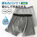 尿漏れパンツ 男性 メンズ 200cc 失禁パンツ ちょいもれパンツ 2枚セット 吸水 吸水パンツ 男性用 軽失禁パンツ 下着 ボ