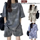 夏 可愛い 半袖 薄手 レディース スウェット 上下セット ルームウェア Tシャツ 半袖 セットアップ ジャージ プリント tシャツ ハーフパンツ 2点セット ...