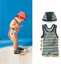 送料無料 ベビー 水着 男の子 子供 水着 男の子 ベビー水着 ベビー ラッシュガード ベビー 水着 UVカット ベビースイミング UPF50 ボーダー柄水着 ...