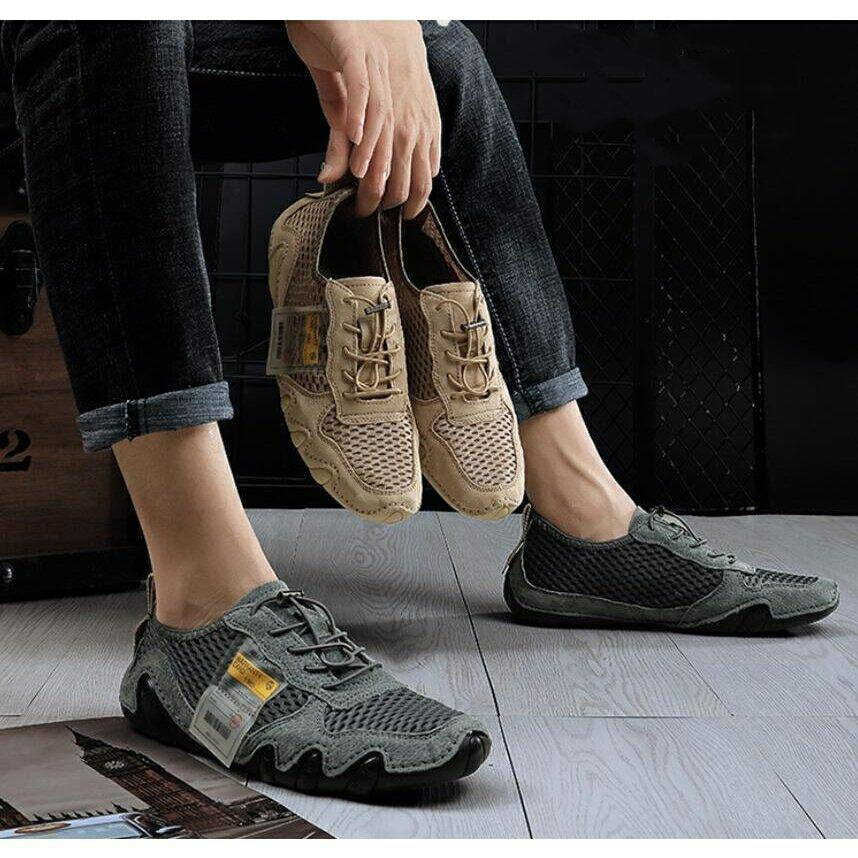 メンズ スニーカー 柔らか メッシュ シンプル 履き心地 本革 カジュアルファッション 男性用 履きやすい 便利着脱 運転靴 通気性 軽量 春夏 スニーカー