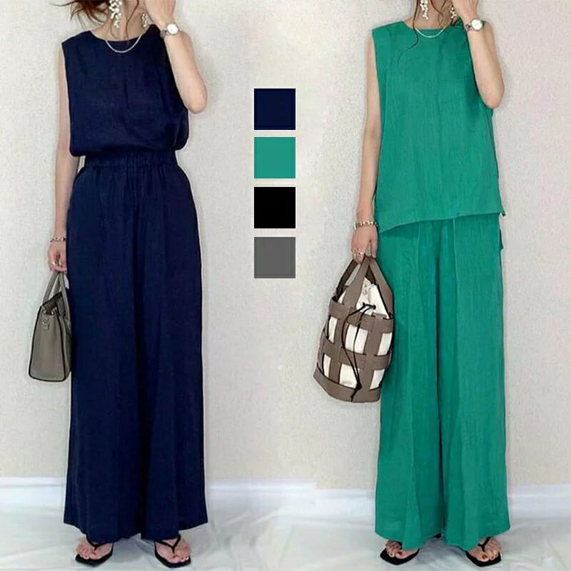 セットアップ レディース リラックス 半袖 春夏 20代 30代 40代 ブラウス トップス パンツ 上下セット きれいめ おしゃれ年 新作 母の日 プレゼント