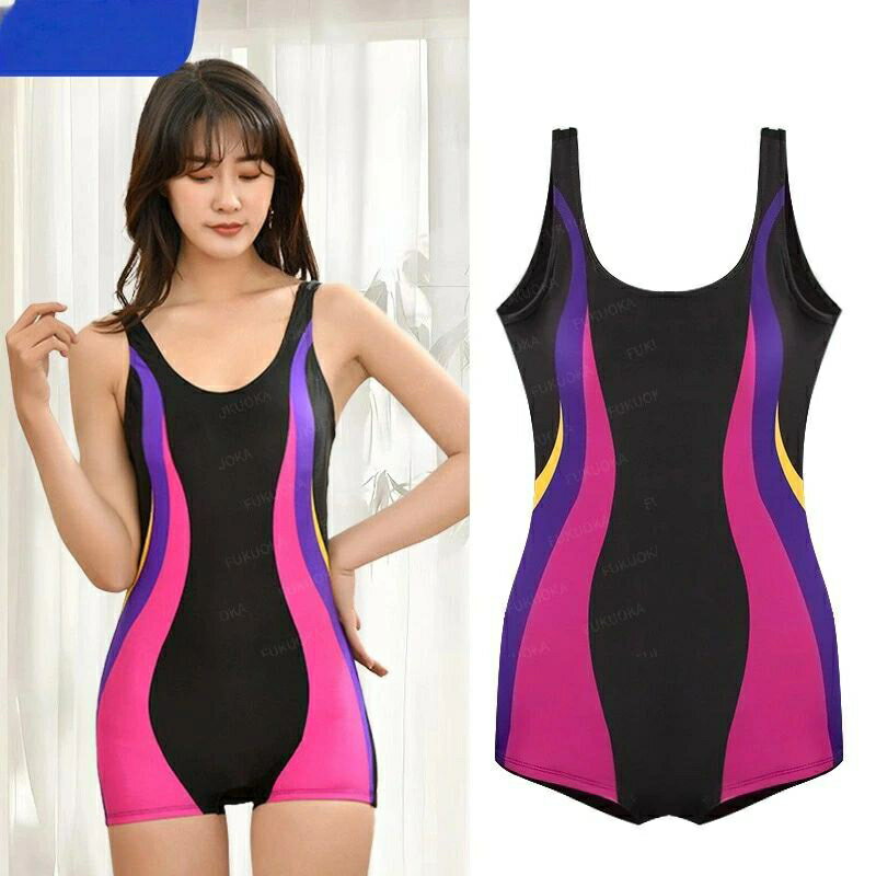 レディース ワンピース水着 無地・保守的・大きいサイズ 平角・スポーツタイプ 水泳練習用