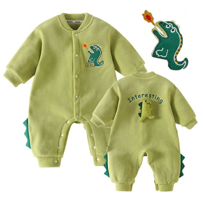 厚手 ベビー服 ロンパース 赤ちゃん防寒着 男の子 女の子 キッズ 子供用 恐竜 動物 冬 怪獣 リスマス ..