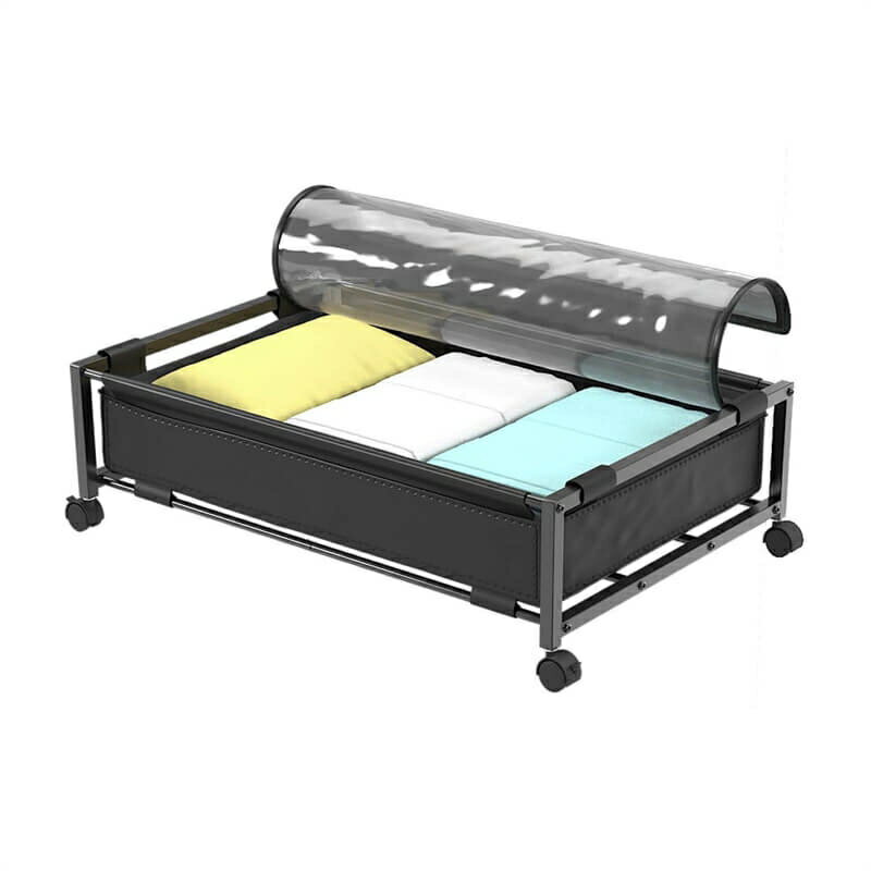 ベッド下収納ボックス ローラー付き 服の収納ラック カバー付き 取り外し可能 ジッパー付き 薄型 大容..