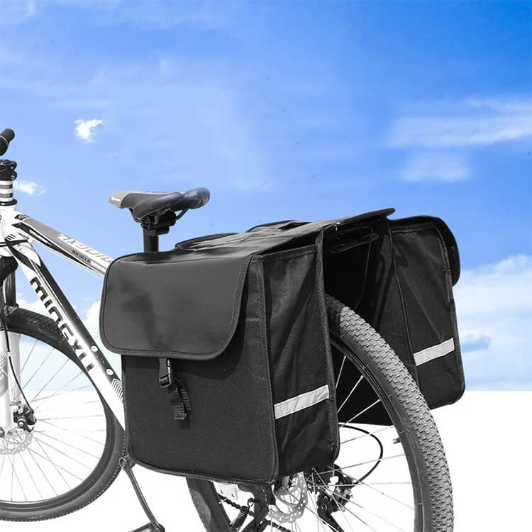 防水レインカバー付き 撥水 パニアバッグ 自転車 自転車リアバッグ 防水 自転車キ...
