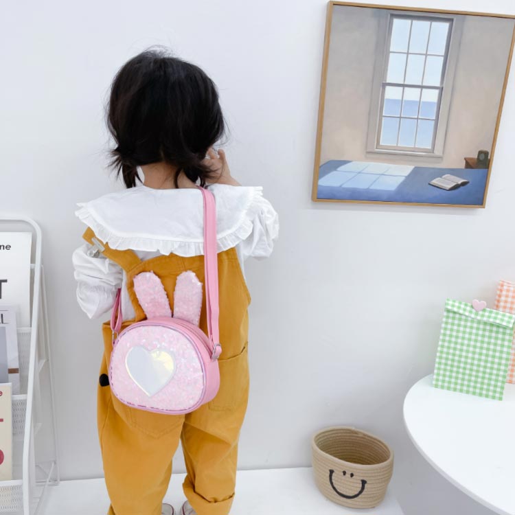 キッズバッグ ウサ耳 ショルダー きらきら 子供用 斜めがけ 萌る キッズ ショルダ...