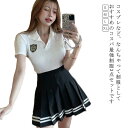 コスプレ スクールスカート レディース 3点セット スカート ネクタイ 半袖 制服 プリーツスカート サマーニット JK ミニスカート 女子高生 制服コスプレ ...