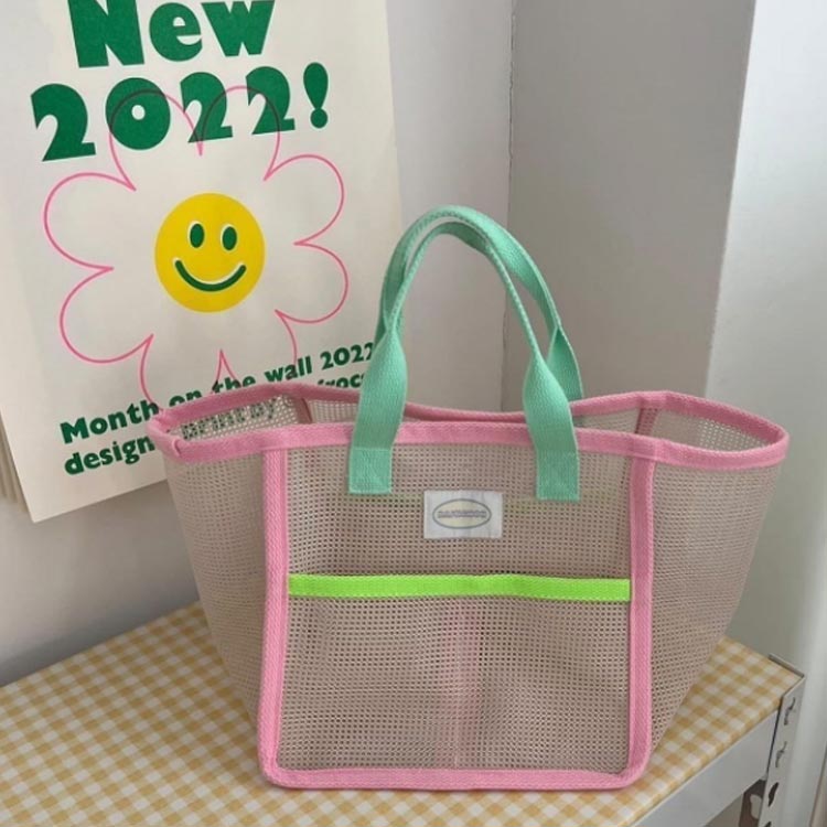 スパバッグ メッシュ プールバッグ 水泳バック カラフル トートバッグ 温泉バッグ お風呂バッグ ビーチバッグ ジムバッグ ハンディポーチ バス用品 手提げかばん レディース メンズ フィットネス 旅行 おしゃれ 大人 可愛い 送料無料