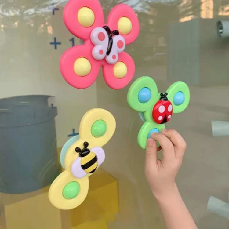 ハンドスピナー 赤ちゃん おもちゃ 3点セット お風呂用おもちゃ お風呂遊び 風車おもちゃ 水遊び 吸盤 知育玩具 知育おもちゃ 教具 回転 水車おもちゃ お風呂嫌い解消 男の子 女の子 引っ張る 音が出る ベビー 歯固め かわいい 指先訓練 おふろ 誕生日 プレゼント 送料無料