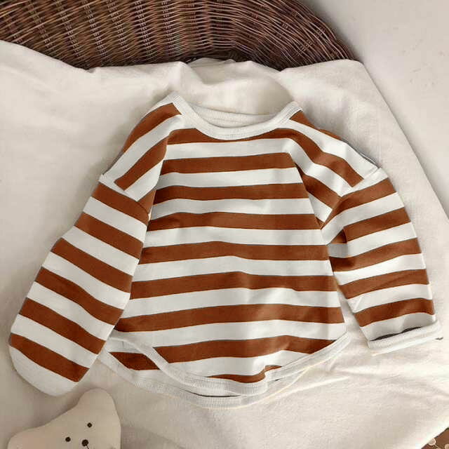 ボーダー トップス キッズ トレーナー 子供服 女の子 男の子 長袖 Tシャツ ベビー...