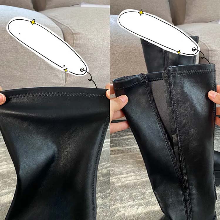 ショートブーツ ロングブーツ 2タイプ丈 レディース 靴 厚底 ブーツ サイドジッパーブーツ ニーハイブーツ 膝下丈 美脚 長靴 ストレッチ シューズ 歩きやすい 厚底 秋冬 おしゃれ 美脚 可愛い カジュアル 防寒 暖かい ソックスブーツ