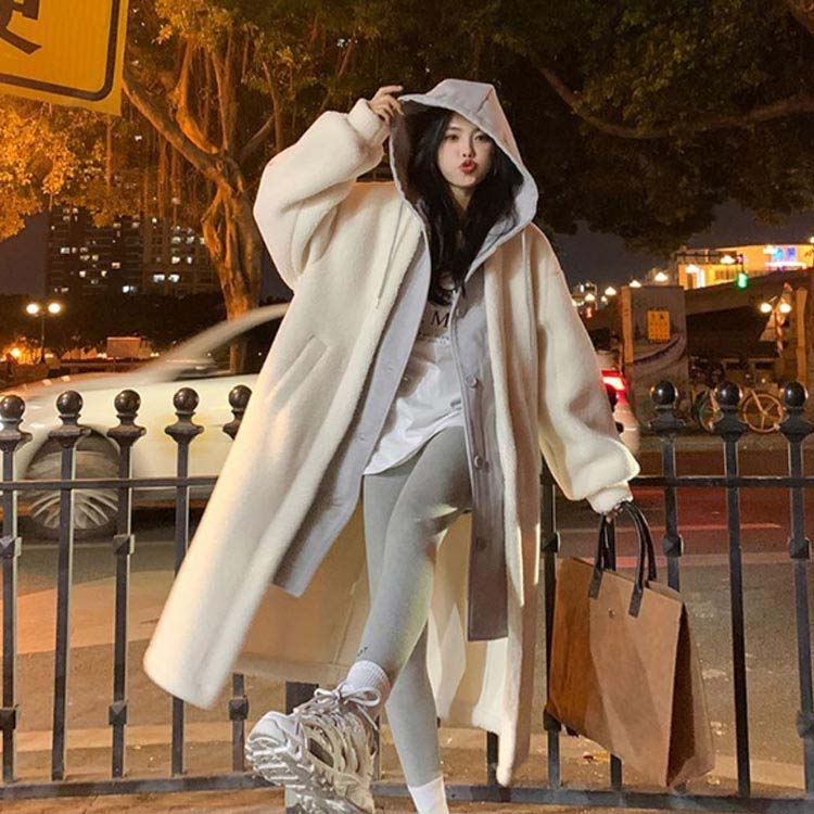 フェイクレイヤード レディース ロング丈 ボアジャケット ボアパーカー フード付きコート ボアコート ロング 重ね着風 防寒 保温 あったか マウンテンパーカー フリースジャケット 着る毛布 もこもこ