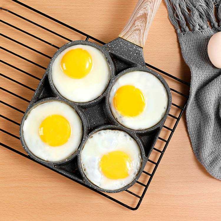 仕切り付き 鉄 フライパン 4つ穴円形フライパン 2つ穴円形フライパン 目玉焼きフライパン フライパン パンケーキ マルチパン 仕切り 今川焼き お弁当 4つ穴円形フライパン 3in1 弁当 作り キャラ弁 型 丸い 朝食 エッグパン 電磁調理器 viblo-10002669 VIBLO サンプル画像2