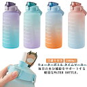 水筒 ウォーターボトル スポーツ マイボトル 軽量 タイムマーカー 水筒 通勤 漏れ防止 目盛り付き ストロー付き 大容量 直飲み ハンドル 2リットル 携帯便...