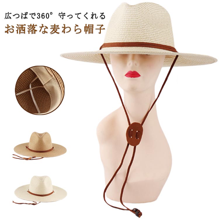 中折れハット アウトドア おしゃれ つば広 麦わら帽子 春夏 大きいサイズ UVカット 夏 紫外線対策 メン..
