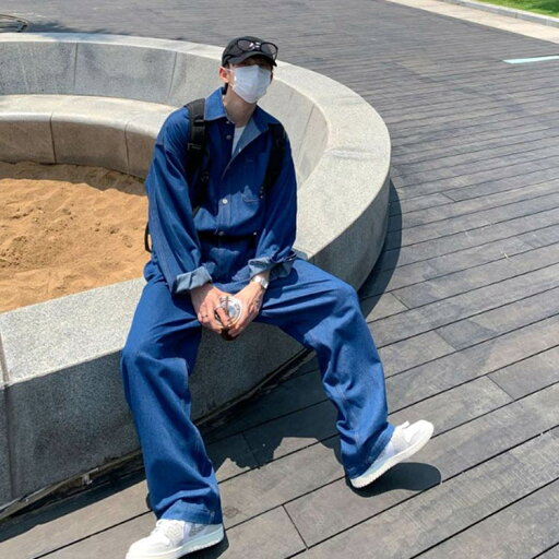 エンジニア オーバーオール ツナギ つなぎ メンズ デニム オールインワン サロペット ヴィンテージ デニムパンツ 作業服 作業着 整備 動きやすい おしゃれ 長袖 アウトドア キャンプ アメカジ系 バイカー系 ヒップホップ カジ 送料無料