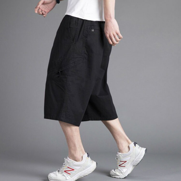 メンズ ひざ下 夏用 太め カーゴパンツ L～6XL！膝下 7分丈 薄手 ゆったり スポーツ 作業着 チノパン ワイドパンツ ミリタリーパンツ イージーパンツ ワークパンツ クロップドパンツ パンツ ゆったり L～6XL！膝下 イージーパンツ 大きいサイズ 涼しい ストレッチ