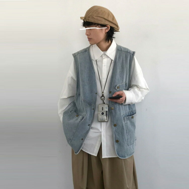 セットアップ メンズ 春夏 秋 ワイドパンツ ジレ 3点セット デニム テーパードパンツ スウェット 上下セット オーバーサイズ シャツ タンクトップ ビッグシルエット ゆったり 薄手 ジャージ 韓国 夏服 夏 春夏 メンズファッション フォーマル オフィスカジュアル 送料無料