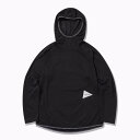  アンドワンダー and wander power dry jersey LS hoodie black 