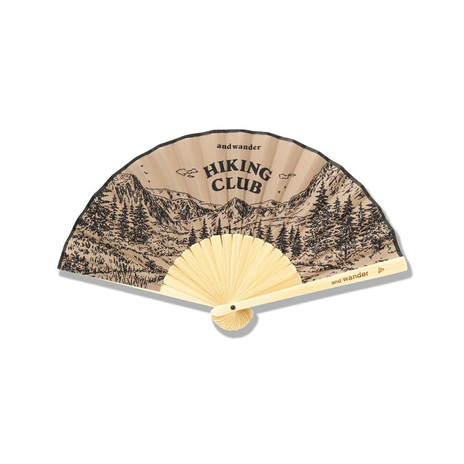 Rakuten - 最短当日発送 アンドワンダー and wander 206 hiking club folding hand fan beige [5745177305 扇子 ハイキングクラブフォールディングハンドファン]