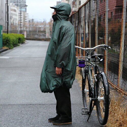フェアウェザー FAIRWEATHER Packable Rain Poncho Algae [パッカブルレインポンチョ][雨具][自転車] 2